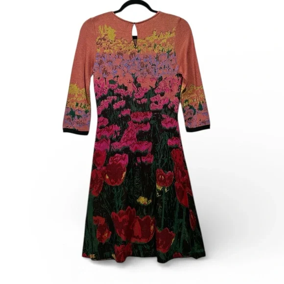 Anthropologie Aldomartins Lisse Knit Sweater Dress Floral Maximilist Bold XS - Picture 8 of 14